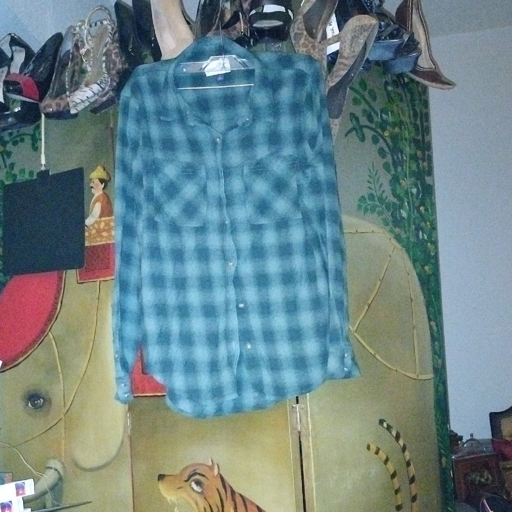 3 Yes 3 Flannel Button Down Shirts